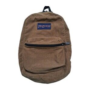 Jansport Corduroy Tan Brown School Backpack Bag Vintage Like 90s Y2k 18"x12"